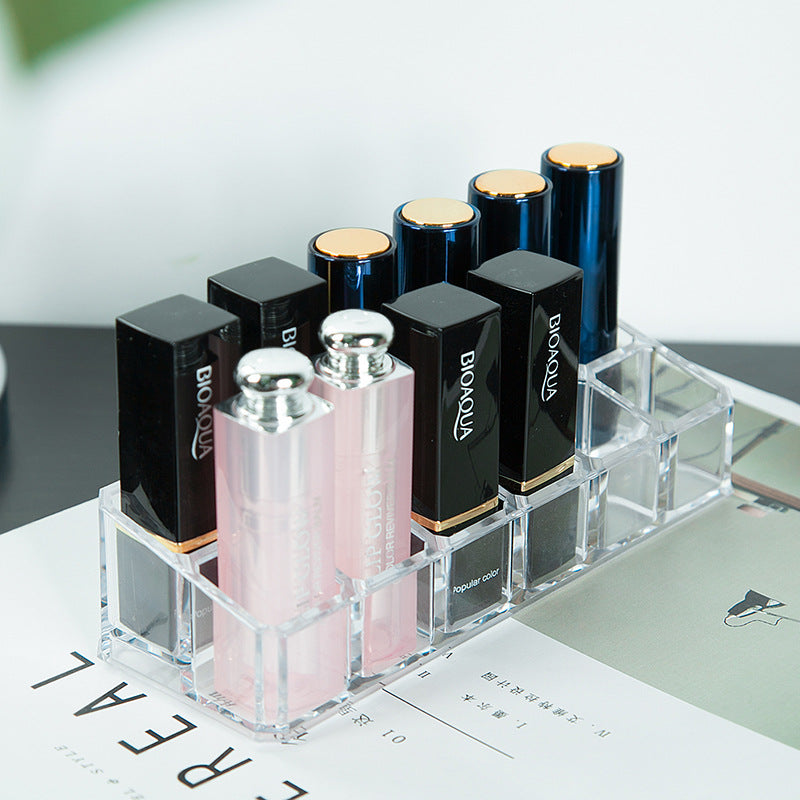 Clarity Acrylic Lipstick Grid Organizer